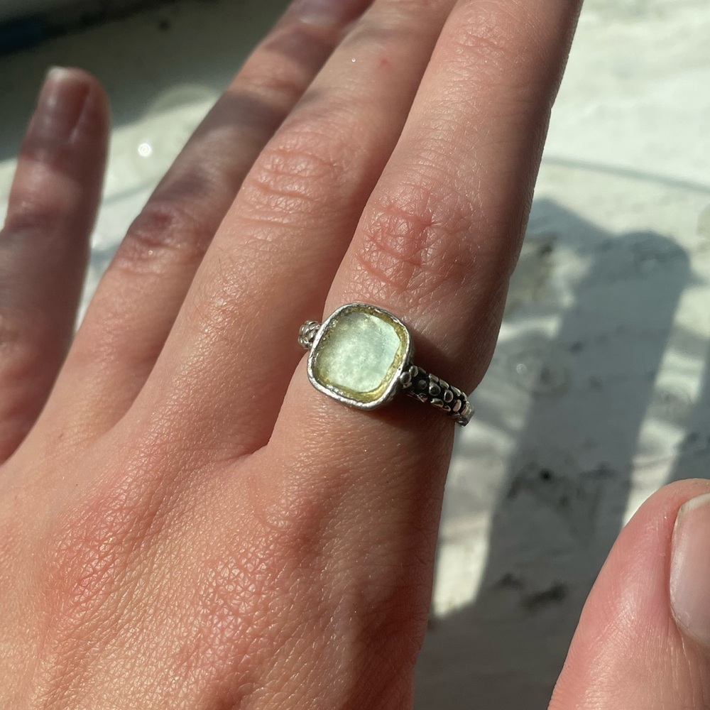Roman Glass Ring Sterling Silver